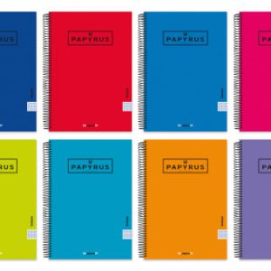 CUADERNO TAPA CARTON FORRADA EXTRADURA UNICLASIC FOLIO 80 HOJAS 90GR. 4X4 COLORES SURTIDOS PAPYRUS 88443099
