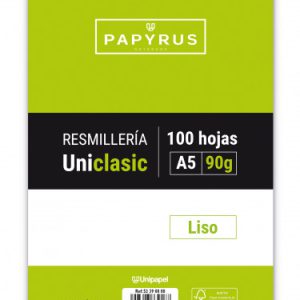 RECAMBIO PAQUETE 100 HOJAS A5 UNICLASIC 90 GR. LISO SIN MARGEN PAYRUS 53390000