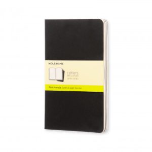 SET DE 3 LIBRETAS CAHIER NEGRAS L (13X21CM) LISAS MOLESKINE QP318