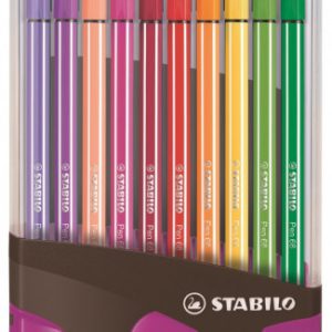 CAJA 20 ROTULADORES PEN 68 COLORPARADE PUNTA 1 MM ANTRACITA/ROSA STABILO 6820-04-03