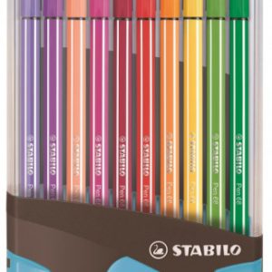 CAJA 20 ROTULADORES PEN 68 COLORPARADE PUNTA 1 MM ANTRACITA/AZUL STABILO 6820-04-04