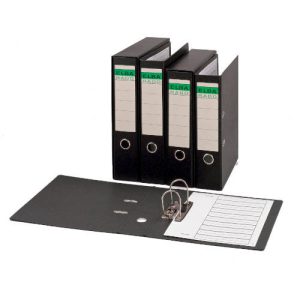 ARCHIVADOR PALANCA CARTÓN COMPACTO FOLIO ANCHO COLOR NEGRO ELBA 100580140