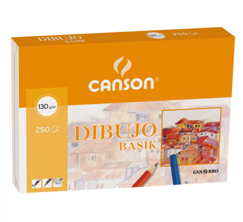 PAQUETE 250 HOJAS BASIK 130G A4 GUARRO CANSON C200401405
