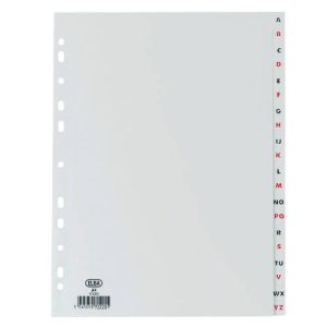 ÍNDICES ALFABÉTICOS PLÁSTICO FOLIO A-Z 20 POSICIONES COLOR GRIS ELBA 100210404
