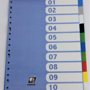 SEPARADOR FORMATO FOLIO PVC MULTITALADRO 10 PESTAÑAS OPACO IBERPLAS 717OM