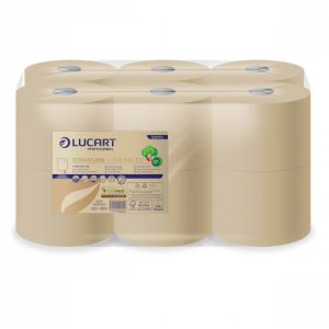 PAQUETE 12 ROLLOS HIGIENICO INDUSTRIAL ECONATURAL L-ONE MINI LUCART CE658