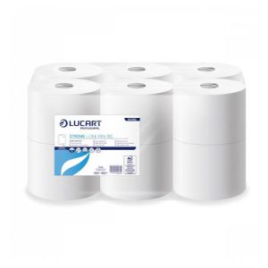 PAQUETE 12 ROLLOS HIGIENICO INDUSTRIAL STRONG L-ONE MINI LUCART CE659