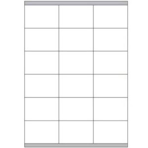 CAJA 100 HOJAS ETIQUETAS BLANCAS CON MÁRGENES-LÁSER/INYECCIÓN DE TINTA/FOTOCOPIADORAS-70X48 MM MEGASTAR LP4MS-7048