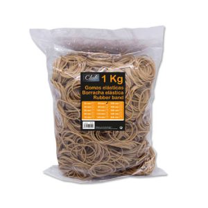 BOLSA 1 KG. GOMAS ELASTICAS Nº 80 DE 8 CM. LARGO OFFICE CLUB 300829