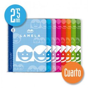 CUADERNO BASICO FORMATO 4º 40 HOJAS RAYADO 2,5 MM SURTIDOS LAMELA 07002