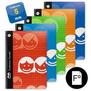 CUADERNO BASICO FORMATO FOLIO 80 HOJAS RAYADO 5 MM SURTIDOS LAMELA 07F005