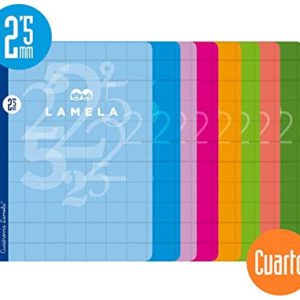 LIBRETA CUARTO 50 HOJAS RAYADO 2,5 MM-COLORES SURTIDOS LAMELA 06C002