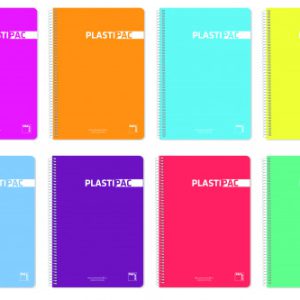 CUADERNO SERIE PLASTIPAC BOLSILLO TAPA POLIPROPILENO 90 GRS. A-6 80 HOJAS CUADRÍCULA 5X5 SURTIDO PACSA 16410