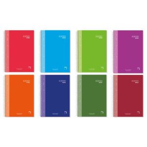 CUADERNO SERIE PREMIUM EXTRA TAPA EXTRA DURA 90 GRS. A-4 (210X297MM.) MICROPERFORADO 120 HOJAS CUADRÍCULA 5X5 + GRECA SURTIDO PACSA 16481