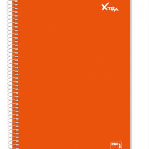 CUADERNO SERIE XTRA 60GR.TAPA CONTRACOLADA FOLIO (215X310MM.) 80 HOJAS CUADRÍCULA 4X4 COLOR ROJO PACSA 16729