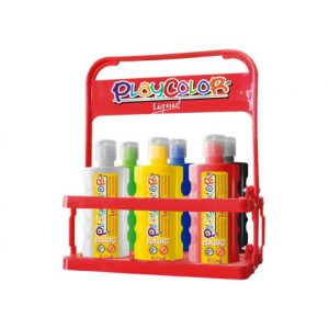 TEMPERA LIQUID PARA 6 BOTELLAS DE 500ML. BASKET 6 COLORES PLAYCOLOR 19471