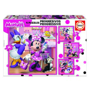 PUZZLE PROGRESIVOS MINNIE HAPPY HELPERS 12-16-20-25 DE 3-5 AÑOS EDUCA BORRAS 17630