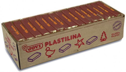 CAJA 15 PASTILLAS PLASTILINA 350 G - MARRÓN JOVI 7209