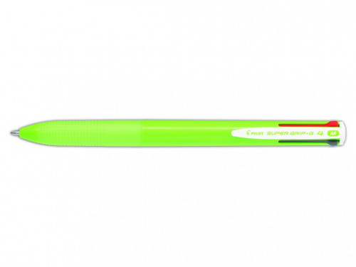 BOLIGRAFO SUPERGRIP G - 4 COLORES - CUERPO COLOR- VERDE LIMA PILOT BPKGG-35M-LG