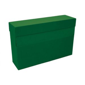 CAJA TRANSFERENCIA A4 CARTON FORRADO EN GELTEX (35X25,5X 11 CM) VERDE MARIOLA 1675VE