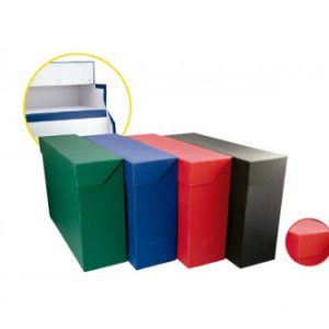 CAJA TRANSFERENCIA FOLIO CARTON FORRADO EN GELTEX (39X25,5 X11 CM) AZUL MARIOLA 1685AZ