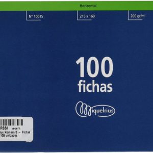 100 FICHAS DE CARTULINA RAYADA (200X120 MM) Nº. 4 MARIOLA 3114R