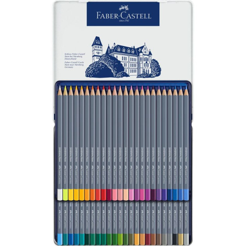 ESTUCHE DE METAL CON 48 LÁPICES DE COLORES ACUARELABLES GOLDFABER. FABER CASTELL 114648 - Imagen 2