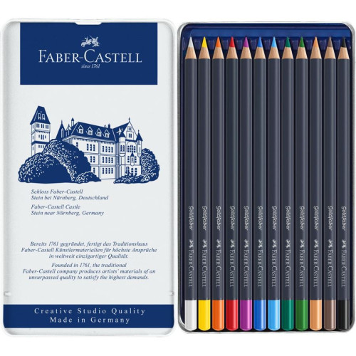 ESTUCHE DE METAL CON 12 LÁPICES DE COLORES GOLDFABER. FABER CASTELL 114712 - Imagen 2