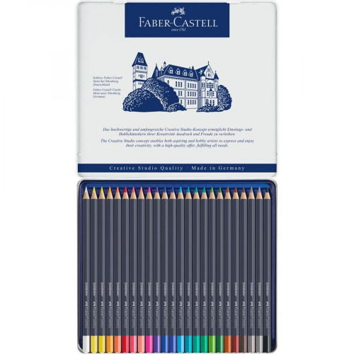 ESTUCHE DE METAL CON 24 LÁPICES DE COLORES GOLDFABER. FABER CASTELL 114724 - Imagen 2