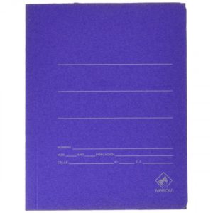 CARPETA CARTON AZUL 500 GR./M2. CUARTO GOMA SENCILLA MARIOLA 1040