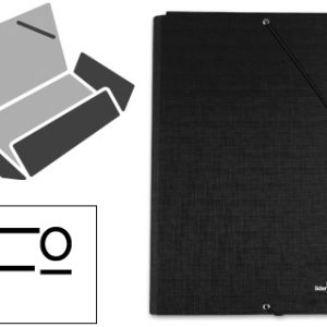 CARPETA CARTON SIMIL PRESPAN 500 GR./M2. FOLIO GOMA SOLAPA NEGRO MARIOLA 1525NE