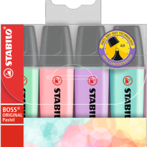 ESTUCHE WALLET 4 BOSS COLORES PASTEL SURTIDOS STABILO 70/4-3