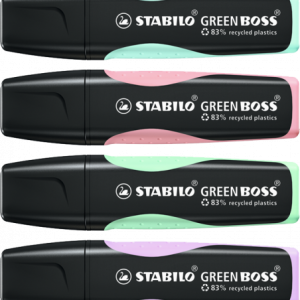 ESTUCHE WALLET 4 STABILO GREEN BOSS COLORES PASTEL SURTIDOS STABILO 6070/4-2