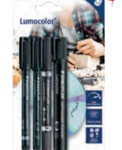 BLISTER 4 LUMOCOLOR PERMANENT 60 BK, SURTIDO STAEDTLER 60 BK