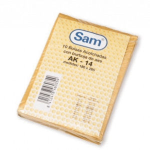 PAQUETE 10 UDS. BOLSA AIR BAG ACOLCHADA ENVIOS ESPECIALES AK-14 KRAFT AUTOADHESIVO MEDIDA INTERIOR 180X265, 26 GRS. SAM 146035