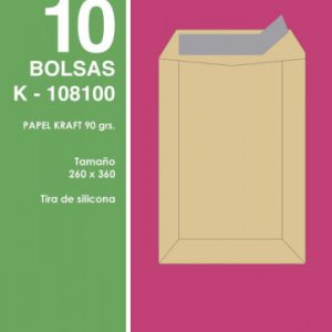 PAQUETES DE 10 BOLSAS BLANCAS, CON TIRA DE SILICONA TAMAÑO 260X360 100 GRS. SAM 665111