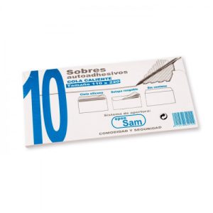 PAQUETES DE 10 SOBRES OPEN TAMAÑO 110X220  90 GRS. SAM 664912