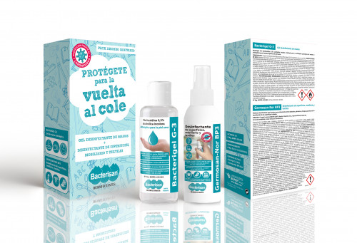 PACK BACTERISAN GEL DESINFECTANTE 60ML + LIMPIADOR DE SUPERFICIES 60 ML BACTERISAN PACK