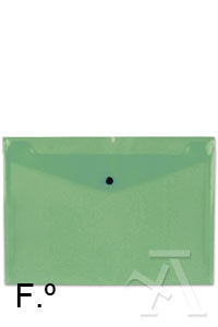 SOBRE POLIPROPILENO FOLIO SOLAPA C/BROCHE PLASTICO VERDE CARCHIVO 342K15