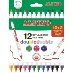 CAJA 10+2 ROTULADORES DE COLORES DOBLE PUNTA ALPINO AR002013N