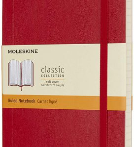 LIBRETA CLASICA TAPA BLANDA ROJO ESCARLATA L (13X21CM) RAYADA MOLESKINE QP616F2