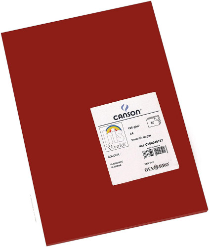 PACK 50 HOJAS CARTULINA IRIS A4 185G GRANATE CANSON C200040163