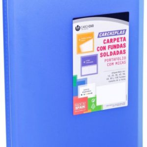 CARPETA CARCHIPLAS-BOOK A4 POLIPROPILENO 30 FUNDAS SOLDADAS AZUL CARCHIVO 50303050