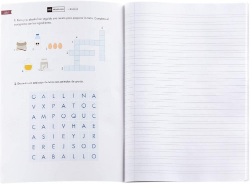 CUADERNO GRAPADO A4 50HOJAS PAUTA 3MM MR CON EJERCICIOS RUBIO MIQUELRIUS 8145. - Imagen 3