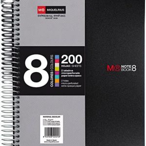 CUADERNO ESPIRAL NB-8 A5 200 HOJAS 5X5MM POLIPROPILENO NEGRO MIQUELRIUS 42007