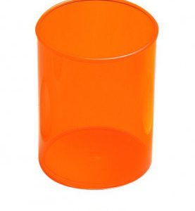 CUBILETE DE PLASTICO 78 MM. DIAMETRO X 100 MM. ALTO TRANSPARENTE NARANJA FAIBO 205-18