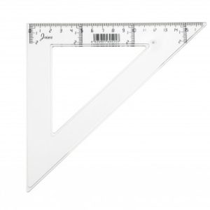 ESCUADRA TRANSPARENTE EN PLASTICO INYECTADO GRADUADO Y BISELADO 25 CM. FAIBO 41225