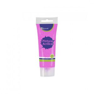 BOTE PINTURA ACRILICA 75 ML ROSA CON GLITTER BISMARK 328671