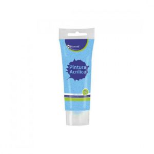 BOTE PINTURA ACRILICA 75 ML AZUL CON GLITTER BISMARK 328674