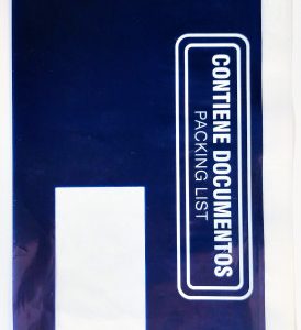 CAJA DE 1000 SOBRES PACKING LIST 225X122MM VENTANA DERECHA IMPRESO AZUL/BLANCO 402640